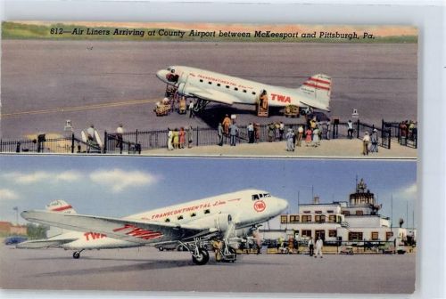 Pittsburgh Air Liners Arriving at Country Airport McKeesport
