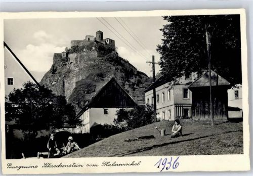 Usti nad Labem Aussig - Burgruine Schreckenstein vom Malerwinkel