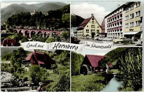 Hornberg Brücke Autos Wasserrad