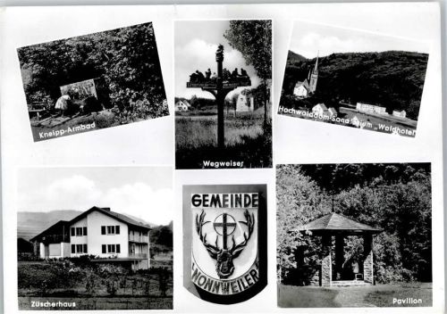 66620 W6696 Nonnweiler - Kneipp Armbad Wegweiser Hochwalddom Sanatorium Pavillon Züscherhaus