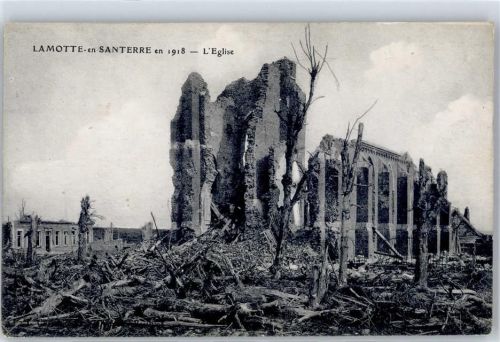 Lamotte-Warfusee zerstörte Kirche