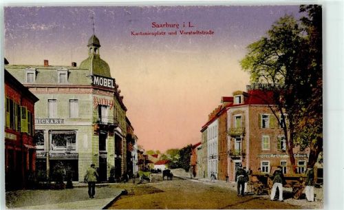 Sarrebourg Kastanienplatz Vorstadtstrasse Geschäft Hotel