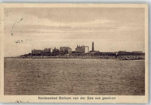 Borkum Strandleben Blick von der See