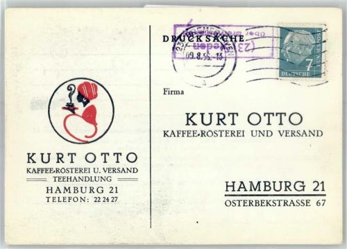 27729 W2864 Steden - Landpoststempel Kaffee-Rösterei Versand Teehandlung Kurt Otto Hamburg