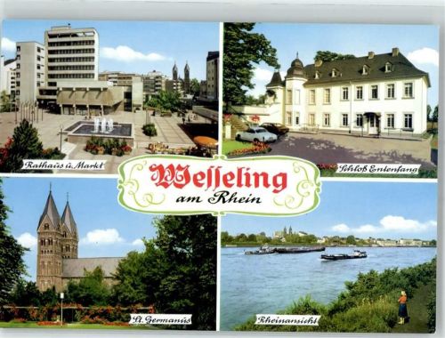 Wesseling Rathaus Markt Springbrunnen Schloss Entenfang Kirche St Germanus
