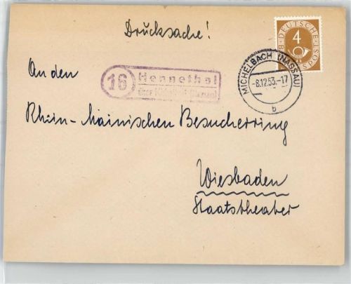 65329 W6209 Hennethal - Landpoststempel