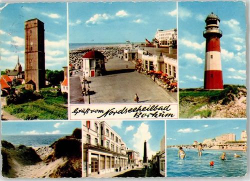 Borkum Turm Leuchtturm Strandpromenade Badestrand