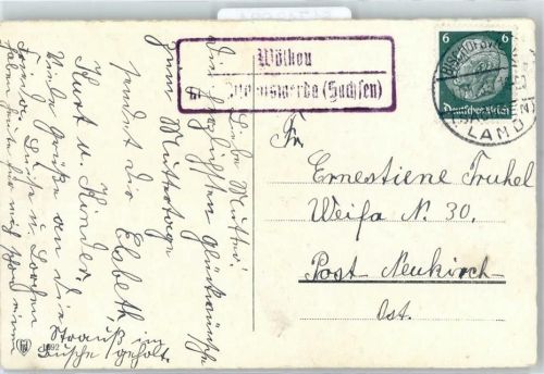 01877 O8501 Wölkau b Bischofswerda - Landpoststempel Muttertag