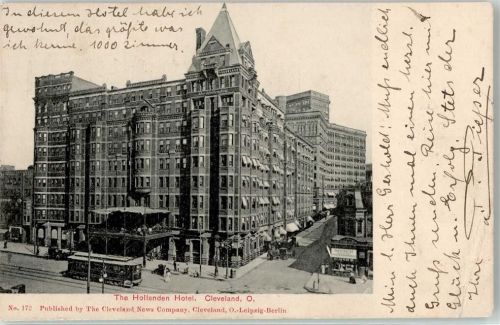 Cleveland 1905 - Straßenbahn Hotel Hollenden