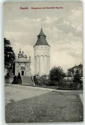 Rastatt 1913 Wasserturm Einsiedlerkapelle