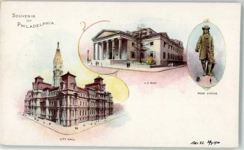 Philadelphia City Hall U.S. Mint Penn Statue Denkmal