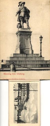 Göteborg - Göteborg (Schweden) Mechanik-Karte mit Leporello Denkmal I-II (fleckig VS/RS)