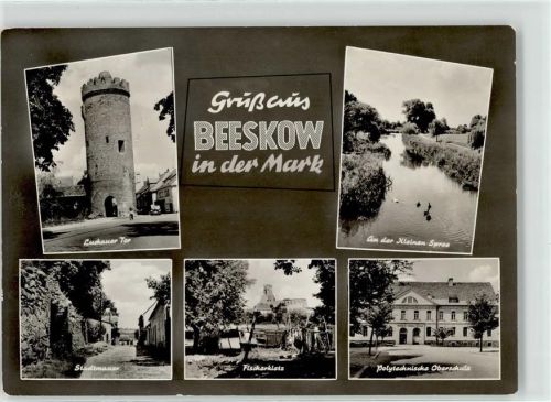 Beeskow Fischerkietz kleine Spree Luckauer Tor Stadtmauer POS Schule