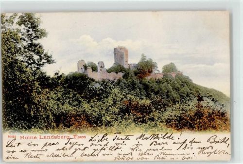 67140 Barr 1904 Lithographie Schloss Ruine Landsberg