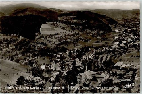 Unterharmersbach Fliegeraufnahme Wallfahrtskirche Maria zu den Ketten