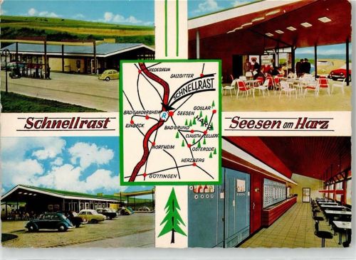 38723 W3370 Seesen , Harz - Autobahngasthaus VW Käfer Tankstelle
