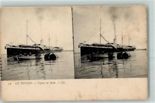 Hanoi Le Tonkin Vapeur en Rade Passagierdampfer Ruderboot