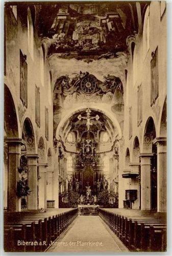 Biberach 1910 Innenansicht Pfarrkirche
