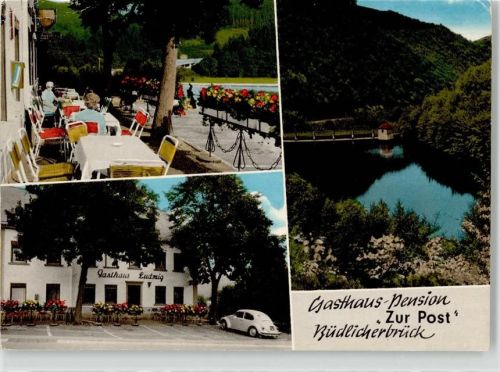 54426 W5509 Büdlich - Gasthaus Pension Zur Post Franz Ludwig VW Käfer Büdlicherbrück