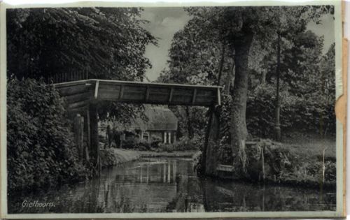 8355 Giethoorn - Giethoorn (Niederlande) Mechanik-Karte mit Leporello Brücke II (Stauchung RS)