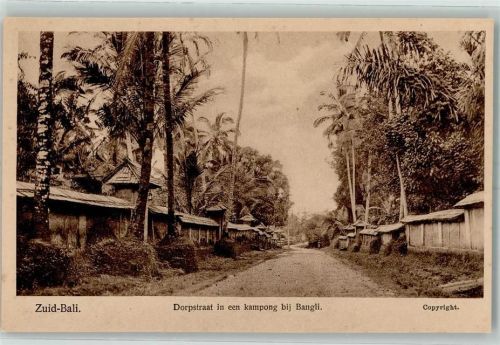 Bali - Dorpstraat in een kampong bij Bangli