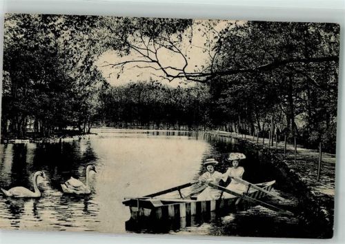 Frantiskovy Lazne Stadtteich Ruderboot Frauen Hut Schwan