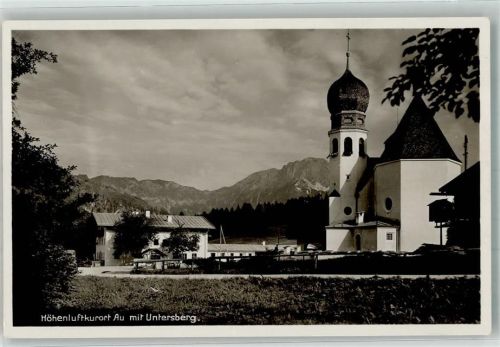 Oberau Pfarrkirche Zur Heiligen Familie mit Untersberg Fotograf Lochner