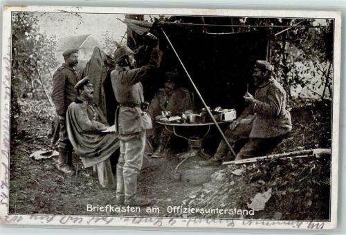 1916 Militär Briefkasten am Offiziersunterstand Feldpost WK I AK