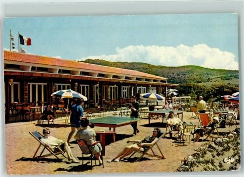 Ajaccio Tischtennis Terrasse Club Haus Fahne Sport Liegestuhl