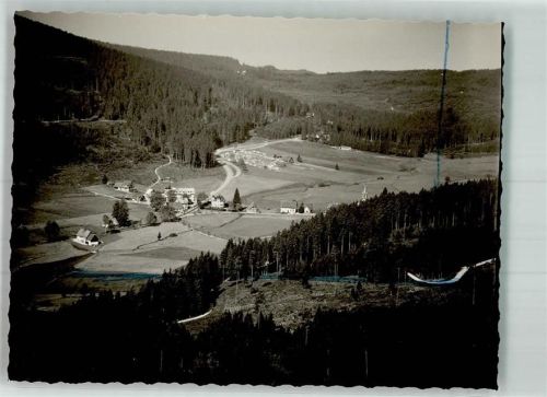 Herrenwies Fliegeraufnahme des Ortes Foto Original aus Archiv eines Ansichtskartenverlages Farbstriche im Bild