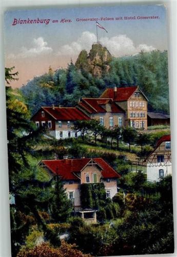 Blankenburg 1920 Grossvaterfelsen mit Hotel Grossvater Verlag Louis Glaser 3274