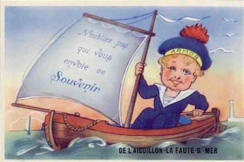 La Faute-sur-Mer La Faute-sur-Mer (Frankreich) Leporello, Bootsjunge auf Fahrt I-II