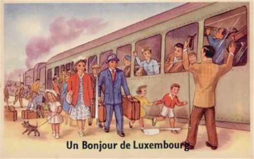 Luxembourg Luxemburg (Luxemburg) Leporello, Ankunft auf dem Bahnhof I-II