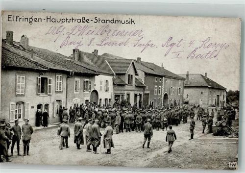 Avricourt 1916 Feldpost WK I Nr. 124 Hauptstrasse Uniform
