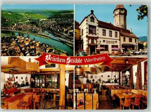 Wertheim 1995 Gasthaus Cafe Kiosk Brückestüble Fliegeraufnahme