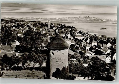 Überlingen Panorama des Ortes mit dem Gallerturm und Münster St. Nikolaus