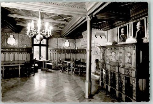 Berlepsch Schloss Berlepsch Gaststube mit Kamin Foto Original aus Archiv eines Ansichtskartenverlages
