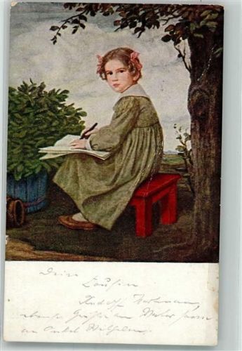 1917 sign. Prof. Zumbusch, Ludwig Das Mädchen Johanna Serie VI 5. Feldpost WK I