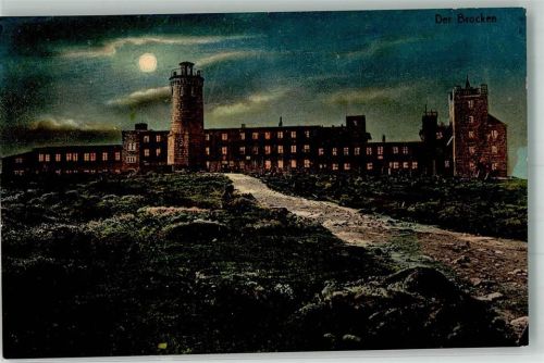 Brocken Brocken-Hotel und Turm bei Nacht Verlag Stengel & Co. 52598