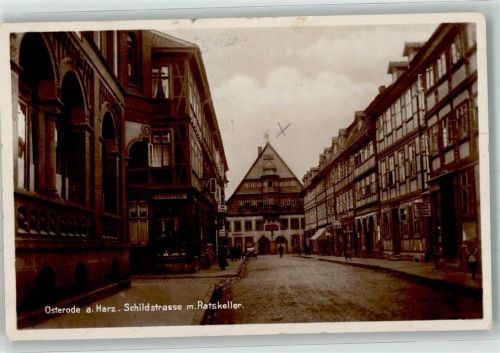 Osterode 1929 Schildstraße mit Ratskeller Verlag Julius Simonsen 32319