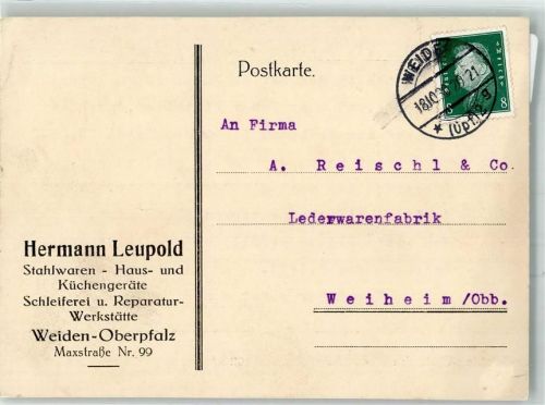 Weiden Geschäftskorrespondenz Fa. Leupold