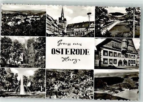 Osterode Marktplatz u. Kirche Springbrunnen