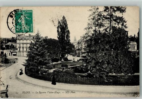 Blois 1910 Le Square victor-Hugo Briefmarke Bildseite