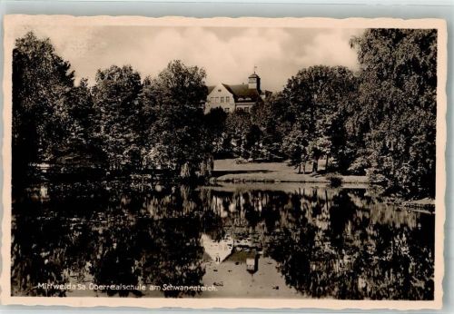 Mittweida 1933 Oberrealschule am Schwanenteich Verlag Landgraf Nr. 9604/3160