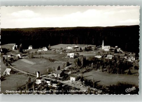 79871 W7821 Oberbränd Foto AK Fliegeraufnahme des Ortes mit Herz-Jesu-Kirche