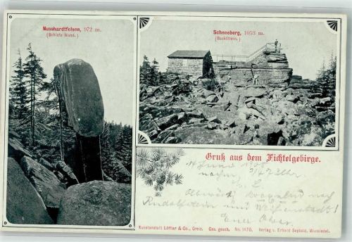 Wunsiedel 1905 Nusshardtfelsen Schiefe Wand Schneeberg Backöflein