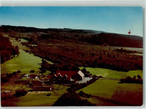 Hessisch Lichtenau Fliegeraufnahme von Am Vogelherd 1 mit Hohem Meissner Foto Original aus Archiv eines Ansichtskartenverlages Ort handschriftlich