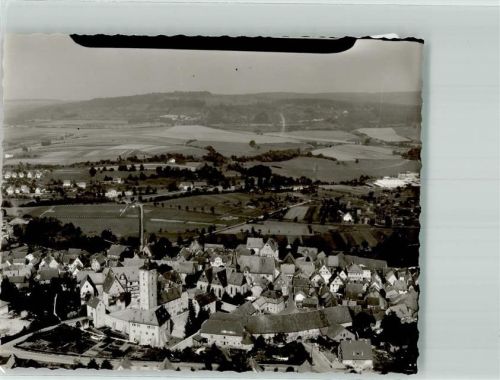 Steinau Fliegeraufnahme des Ortes mit Schloss Steinau Foto Original aus Archiv eines Ansichtskartenverlages Ort handschriftlich