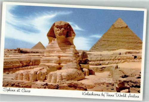 Kairo Denkmal Sphinx Werbung TWA Airline