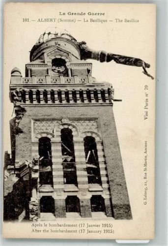 80300 Albert 1915 Foto AK Kirche WK I
